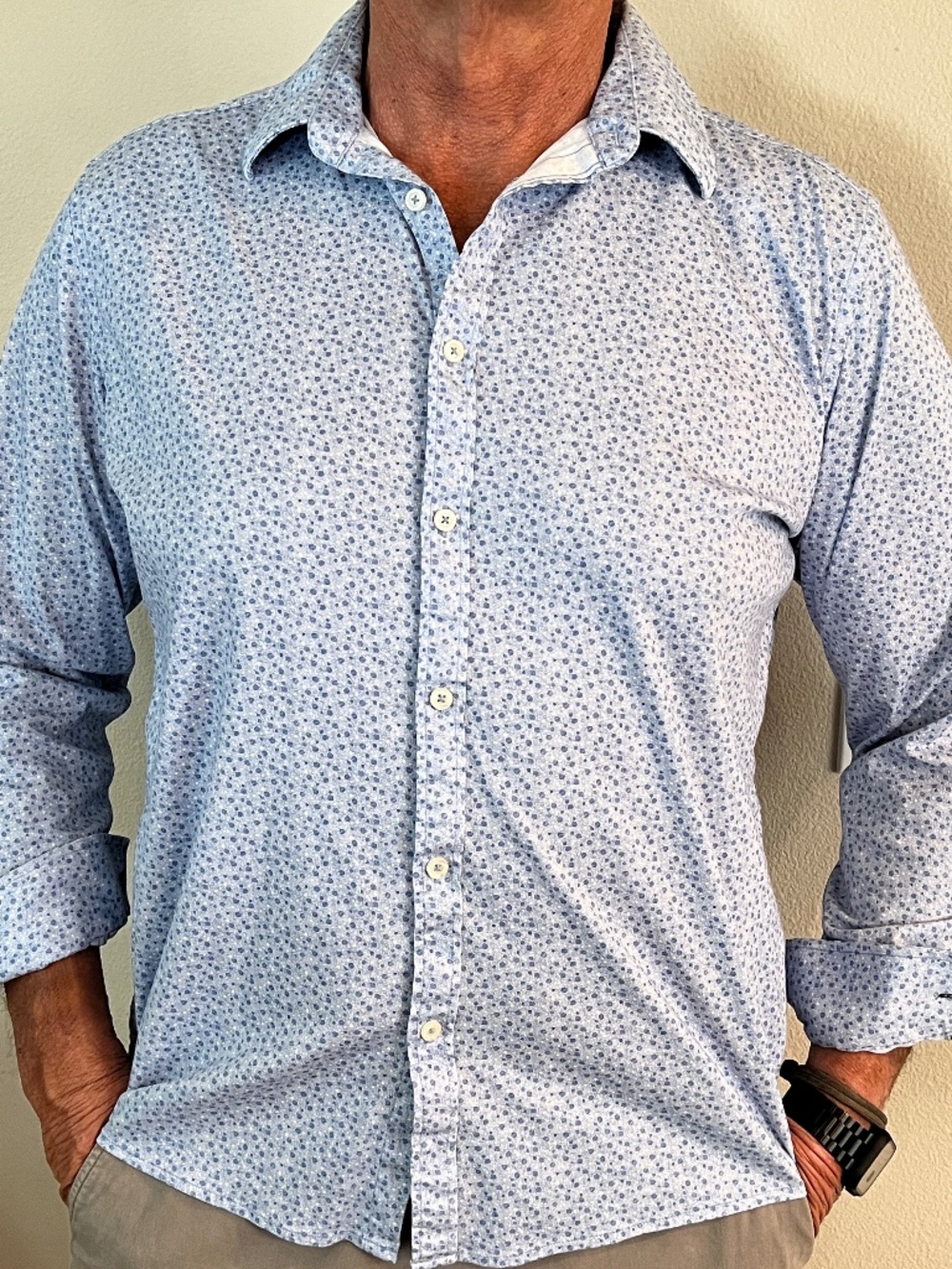 Jack Maverick XL Men's Long Sleeve Dress Shirt Blue